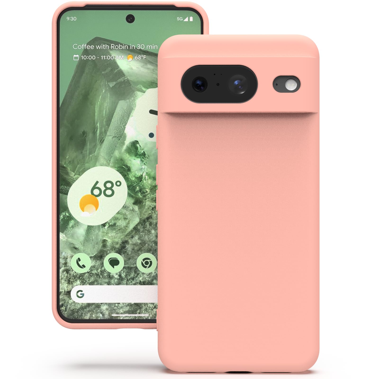 YATWIN Silicone Case for Google Pixel 8 5G, Soft-Touch, Shockproof, DustProof, Antiskid Full Body Armour Phone Cover for Google Pixel 8 5G - Pink