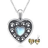 MOPOPOK Heart Locket Necklace Sterling Silver Dragonfly/Butterfly/Sea Turtle/Dog Paw Print/Mother Daughter Necklace That Holds Pictures Pendant Locket Jewelry Birthday Christmas Gifts for Women Mom