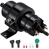 SPBREW External Inline Fuel Pump 12V-13.5V with 255 LPH Max High Flow, 115 PSI High Pressure Fuel Pump, Replacement for 0580464070 with 50mm Bracket Clamp(Black)