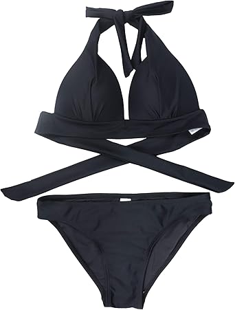 push up halter neck bikini