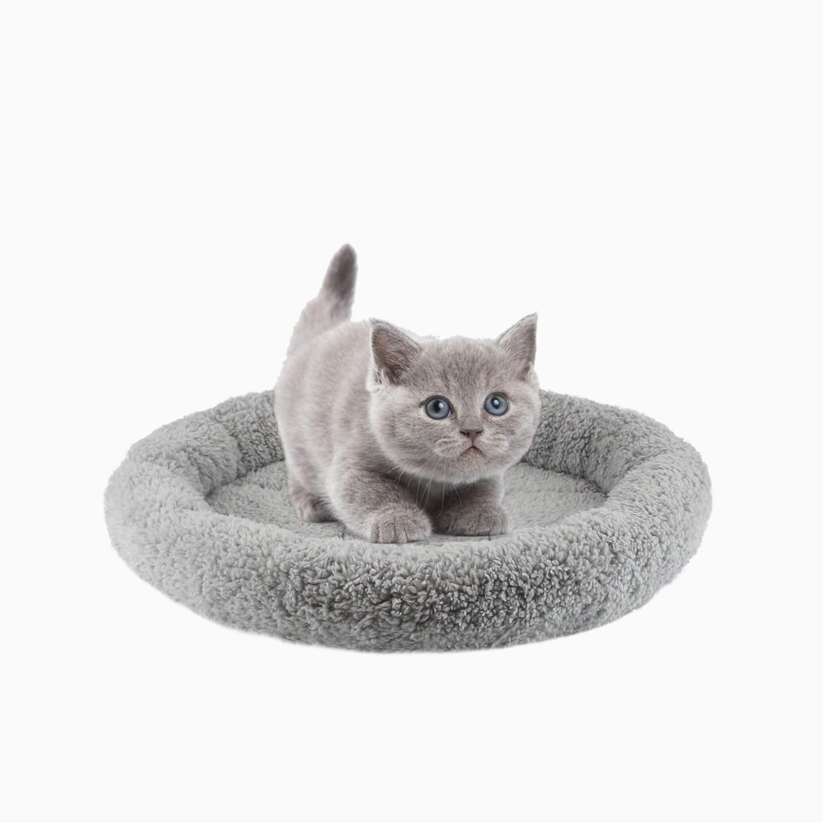 PETLESO Small Cat Bed Round Pet Bed for Cats Soft Cat Cushion for Small Cats (Diameter: 11.81”)