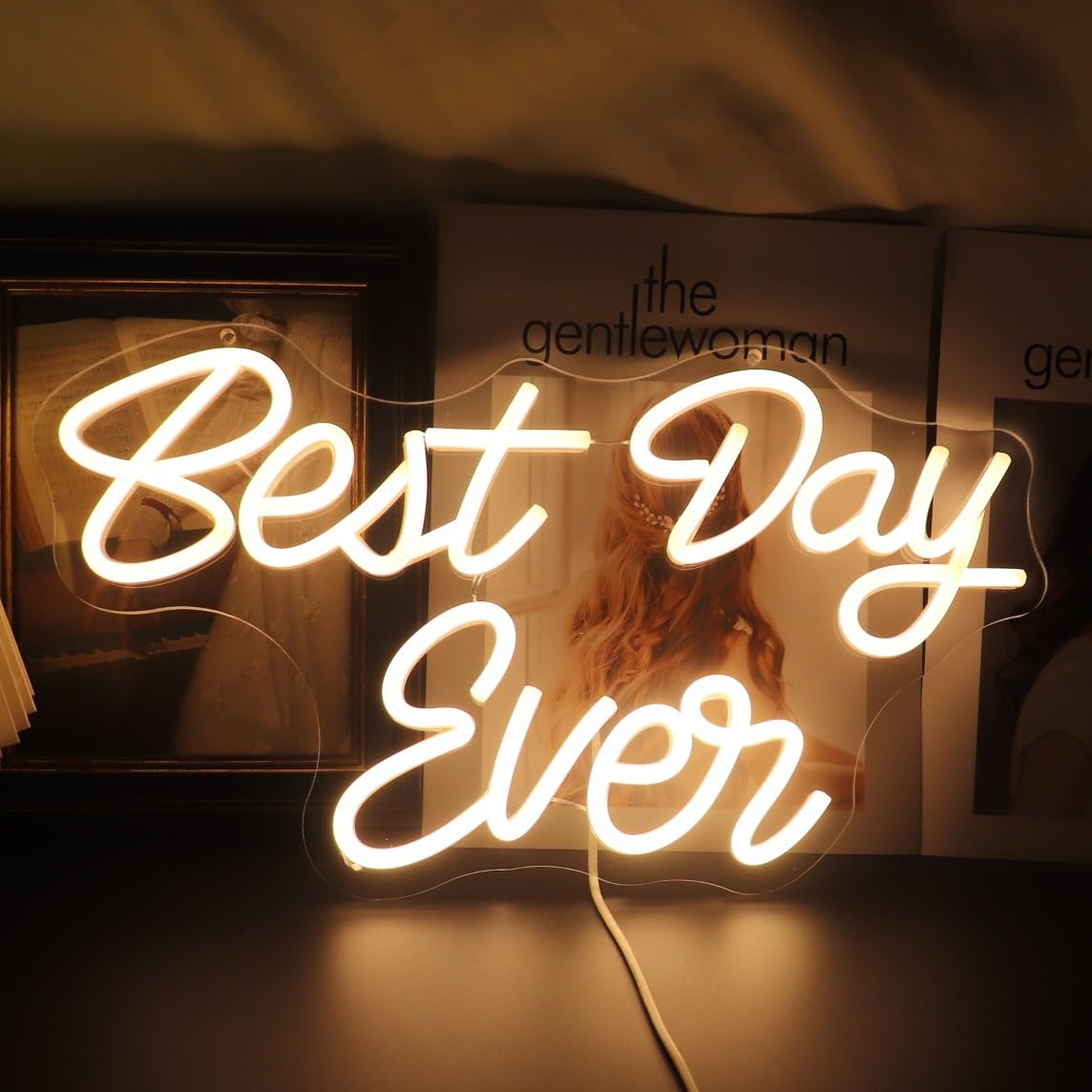 Led Best Day Ever Neon Sign USB Powered with Dimmer Switch Neon Lights for Room Home Art Wall Decor Wedding Engagement Gift