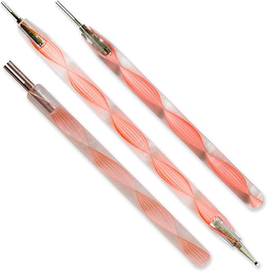 JUYA Quilling Slotted Tools with Stainless Steel Head(Pink, 3pc Set