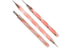 Juya Quilling Slotted Tools with Stainless Steel Head (3-pc set, Pink)