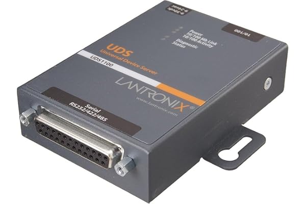Lantronix UDS1100/UDS2100 Device Server - 1- or 2-Port Serial-to-Ethernet Device Server, RS-232/422/485, 10/100 Ethernet with 15 kV ESD Protection; UDS2100 Supports PoE - UD1100001-01