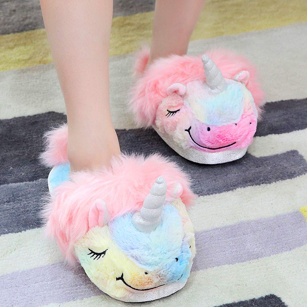 rainbow unicorn slippers