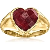 Ross-Simons 4.90 Carat Ruby Heart Ring in 18kt Gold Over Sterling