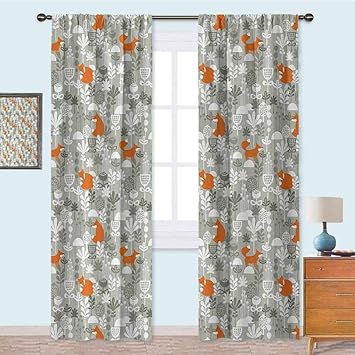 YUAZHOQI - Cortina para puerta francesa de zorro en el bosque de