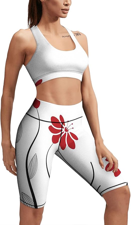 Floral Petals with Striped Leaves and Lines Modern