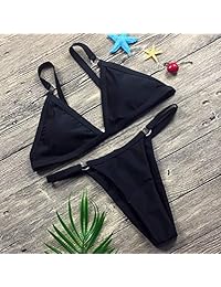 ZSIIBO Bikini brasileño para dama, tanga sexy, bikini triangular, traje de baño para dama, 2 piezas