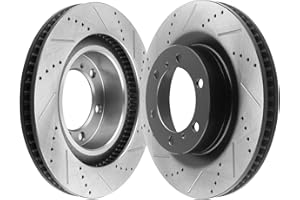 Afa Motors 338mm Front Discs Brake Rotors Replacement for Lexus Gx460 2010-2020, Toyota 4runner 2010-2020 Drilled & Slotted Brake Rotor 120.44174 31554