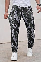 GINGTTO Mens Camo Pants Slim Fit Stretch, Pu Faux