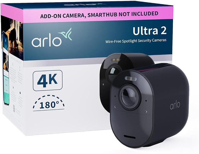 Arlo Ultra 2 Security Camera Outdoor 4K Add-on Wireless Battery 6 Months