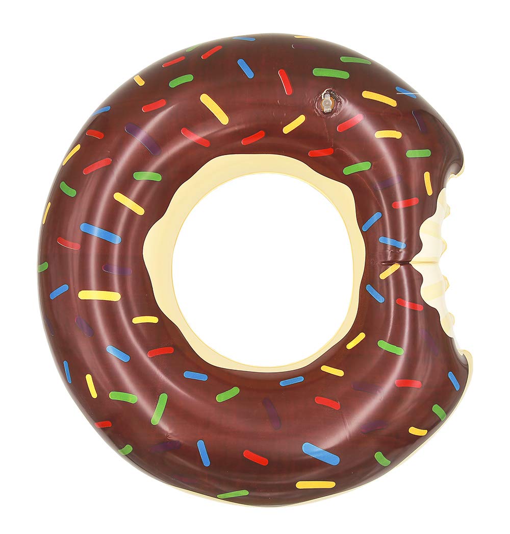 Topfunyy Chocolate Donut Pool Floats Summer Themed Inflatable Swimming Rings Tubes for Adults(90cm/35.5inch)
