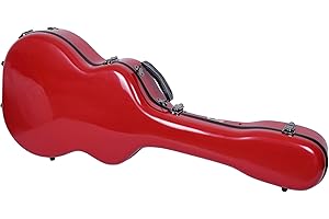 Crossrock Fiberglass Acoustic Guitar Case with TSA Lock for Martin Grand Performance-Red (CRF2020GARD)