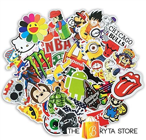 CYgoodluck (pack of 100) Graffiti Stickers Decals Vinyls Perfect to Personalize Laptops, Skateboards, Luggage, Cars, Bumpers, Bikes, Bicycles Random Patterns