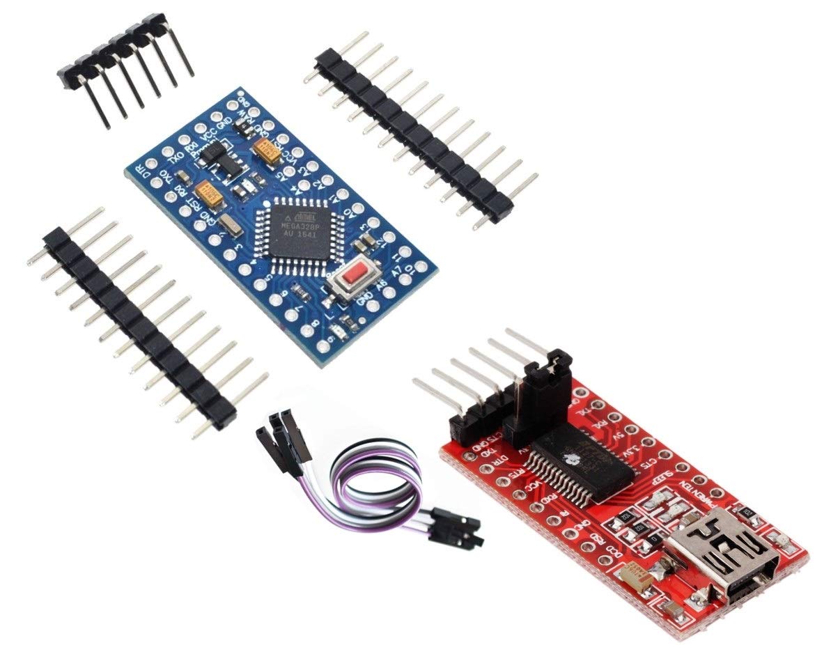 TECNOIOT Pro Mini Atmega 328P 5V/16MHz + FTDI FT232RL USB a TTL Serial Converter