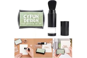 BAOFALI 2Pcs /Set Embossing Ink Pad Transparent Stamp Inkpad Set with Embossing Powder Tool Applicatorfor DIY Planner Scrapbo