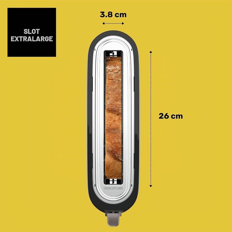 - Tostapane Mytoast Nero 1000W | 7 Livelli di Tostatura | Fessura Extra Lunga 26x3.8 | Autocentramento | Vassoio Raccoglibriciole | Elevazione Extra | Avvolgicavo | Piedini Antiscivolo — foto 5 di 8