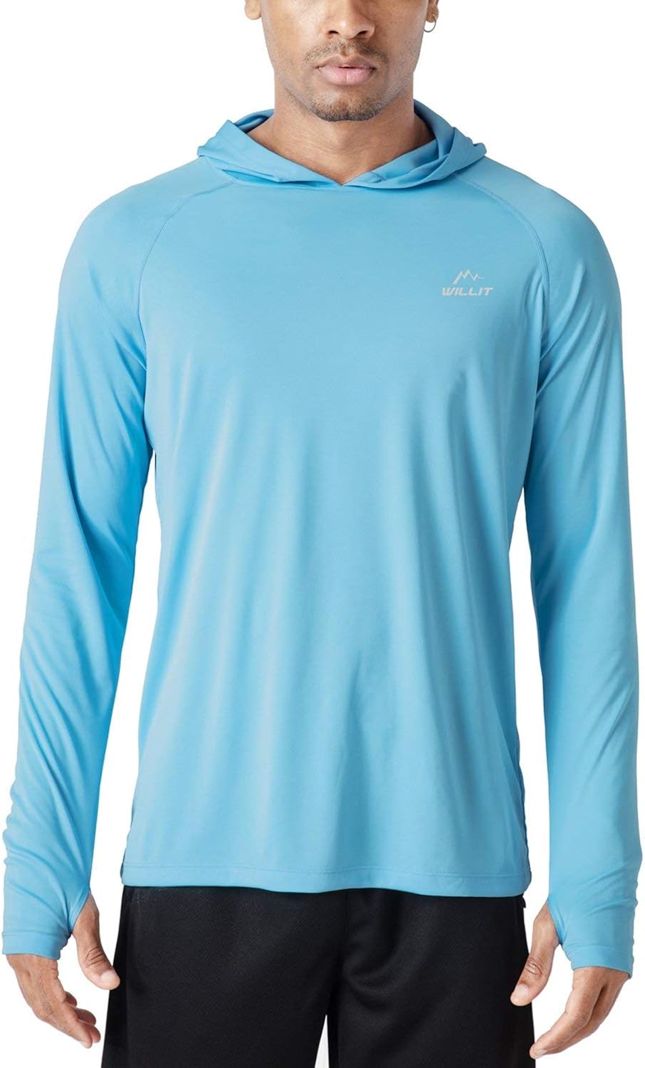 Willit Men's UPF 50+ Sun Protection Hoodie Shirt Long Sleeve SPF Fishing Outdoor UV Shirt Hiking Lightweight: Clothing