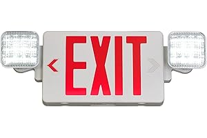 TANLUX Red Exit Sign with Emergency Lights with Remote Capabilities