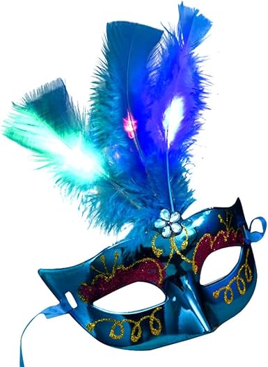 Amazon Com Women Venetian Led Mask Princess Feather Masks For