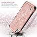 BENTOBEN Compatible with LG Tribute HD Case, LG X Style Case, LG Volt 3 Case,Slim Hybrid Soft Rubber Hard Cover Sparkly PU Leather Protective Case for LG Tribute HD/X Style/Volt 3/LS676,Rose Gold
