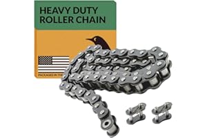 PGN BEARINGS PGN #25 Heavy Duty Roller Chain - 10 Feet + 2 Free Connecting Links - #25H - 480 Links