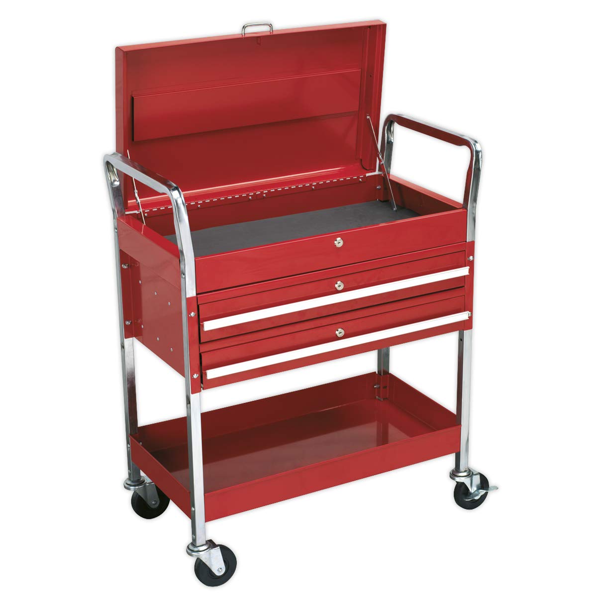 Sealey Cx1042D Trolley 2-Level Heavy-Duty With Lockable Top And 2 Drawers