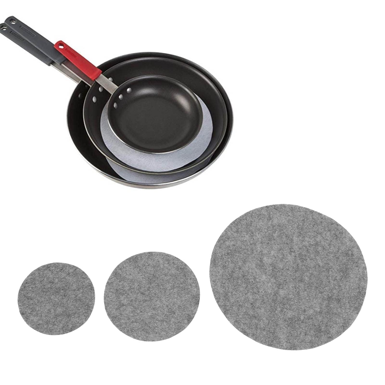 Pot and Pan Protectors,Felt Plate Dividers,4.7/5.9/9.8inch Dish Protectors Pads,Set of 24 Pan Pot Protectors,3 Different Size Thicker Pots and Pans Dividers for Packing Stacking Cookware