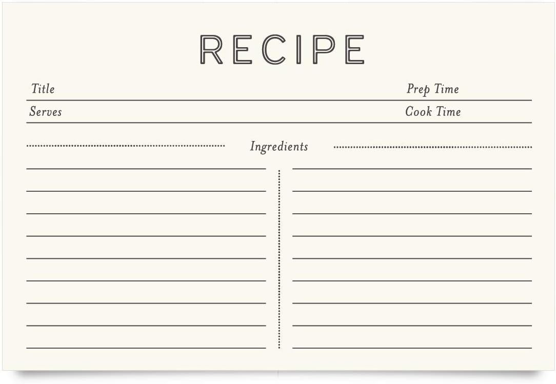 Jot & Mark Recipe Cards 4x6 Inches Double Sided 50 Count (Minimal)