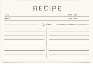 Jot & Mark Recipe Cards 4x6 Inches Double Sided 50 Count (Minimal)