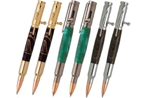 Generic 6 Pack 30 Caliber Bolt Action Pen Kits - Mixed color (2 Gold+2 Chrome+2 Gun metal) Bullet Cartridge Hardware Pen Kits