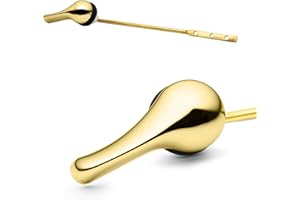 Qualihome Gold Toilet Handle - Front Mount Polished Brass Toilet Flush Handle Lever Replacement - Universal Fit - Durable Des