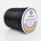 LUSTEMBER 330 Feet Satin Nylon String, 1 mm Silky Smooth Durable Nylon Cord for Jewelry Making, Bracelets, Beading, Necklaces, Macrame, Kumihimo, Rattail, and Chinese Knot Craft