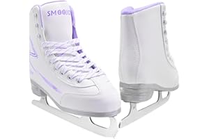 SMOOJOY Womens Ice Skates, Figure Skates with Air Cushion, Recreational Soft Beginner Figure Ice Skates for Youth Girls Boys