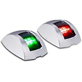 TRUE MODS Red Green LED Marine Boat Navigation Light | USCG ABYC A-16, for Fishing Boat Pontoon Yacht, 1 Nautical Mile Visibility, IP67 Waterproof, Chrome ABS, Bicolor