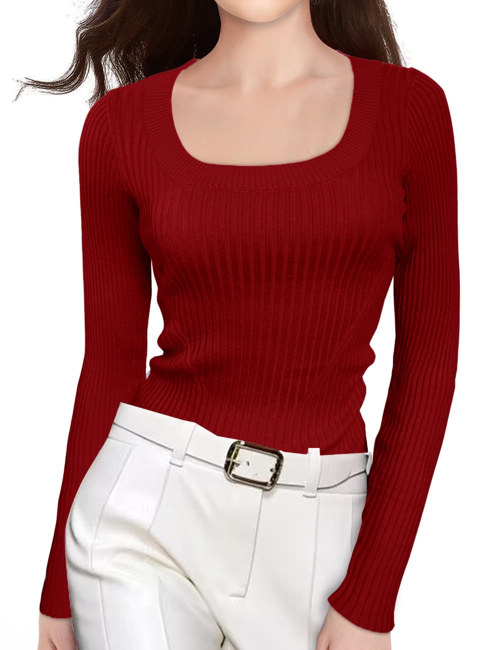 Women's Knit Sleeveless Top With A Scoop Neckline