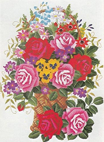 Tokyo Bunka Shishu 295 Roses Basket Japanese Punch Embroidery Kit