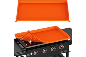 RUMLICK Silicone Griddle Cover for Blackstone - Full Protection Waterproof Griddle Top Cover All Year Round Protective Mat for Black Stone Accessories (36" Orange)