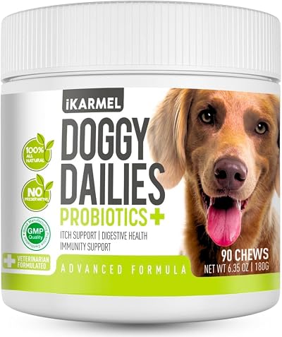 iKarmel Doggy Dailies Probiotics for Dogs 90 Chews Digestive Immunity