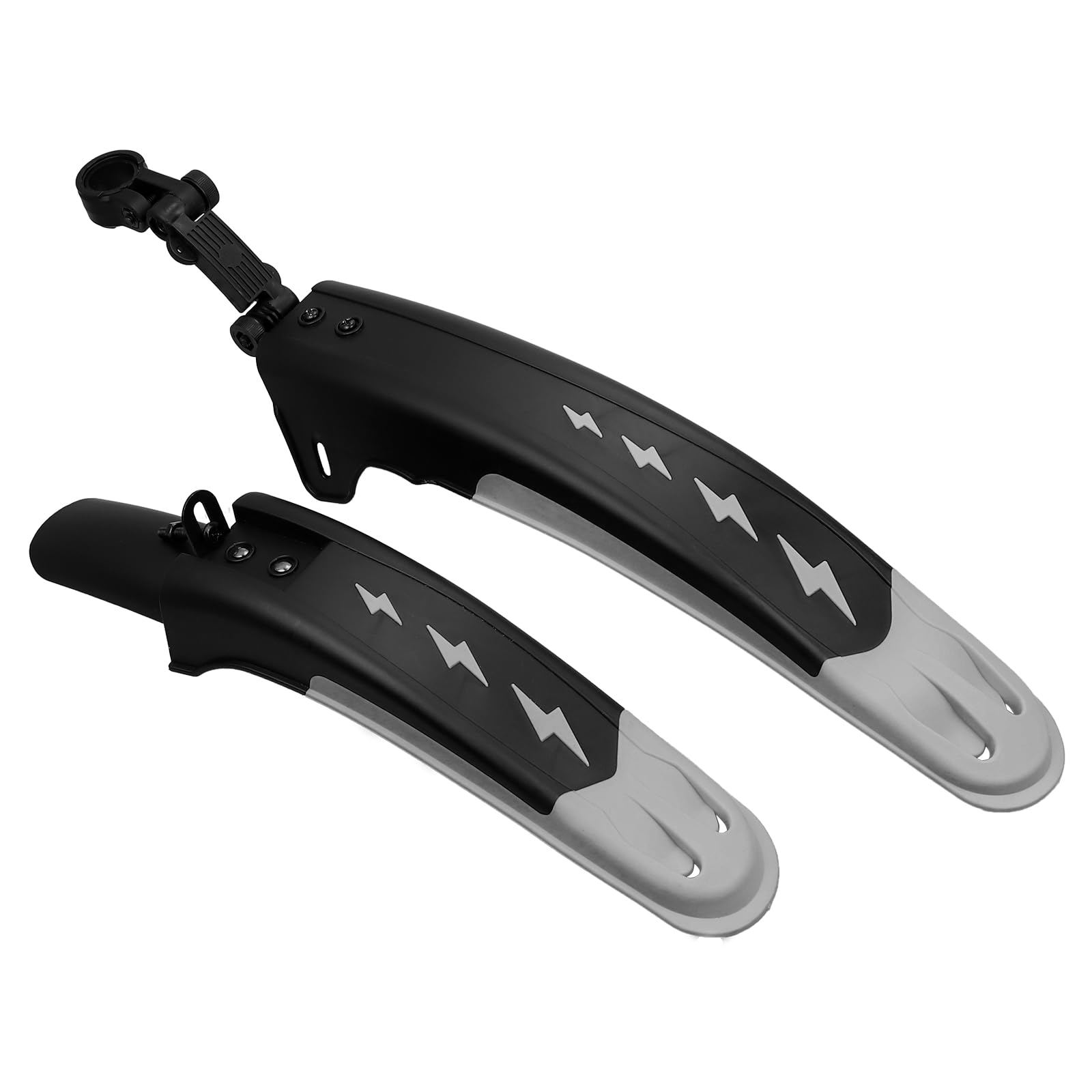 MEGHNA 2-Piece Universal Bicycle Mudguard Set, Full Cover Bike Fender Set, 24-29 Inch for MTB, Road Bike, Mountain Bike, Black and Grey