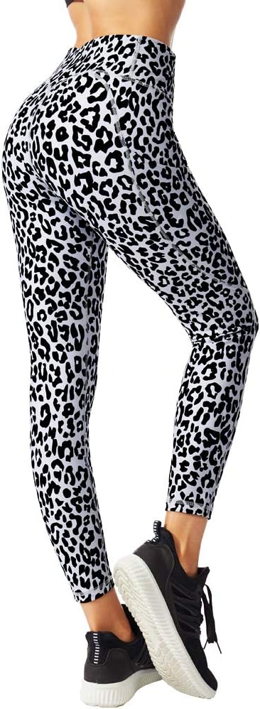 FITTIN Printed Yoga Leggings for Women with Pocket - for Running Sports Fitness Gym