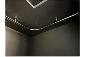 Curved Corner Closet Rods for Hanging Clothes, Sliding Clothes Rail with Wall & Ceiling Bracket, Stainless Steel Closet Garme