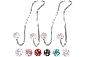 MTGOCHA Bling Purse Hook for Car Headrest, Upgraded Cute Car Seat Hooks for Bag Handbag, Durable Stainless Auto Purse Hanger Holder 2 Pack, Colorful
