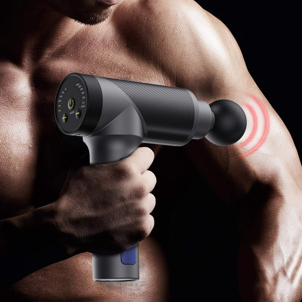 Massage Gun, Handheld Electric Deep Tissue Body Muscle Massager, Cordless, High Intensity Vibration Massage Device with 6 Speed: Health & Personal Care