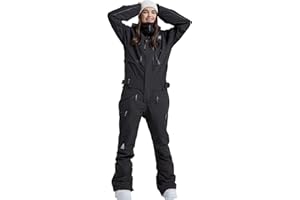 SEARIPE Women and Men's Ski Suits One Piece Jumpsuit Winter Outdoor Waterproof Warm Snowsuits