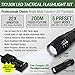EcoGear FX Zoomable LED Tactical Flashlight Kit TK120X: 5 Light Modes, High Lumen Output, Water Resistant for Security & General Home Use - Batteries and Charger Included