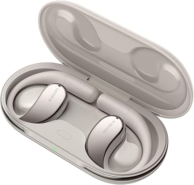 OpenWear Stereo - Auriculares inalámbricos, cancelación de Ruido, Driver dinámico, Doble micrófono, 7.5 Horas de autonomía y 38,5 Horas con el Estuche de Carga, Beige (Versión ES)