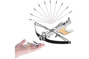 MIHMY Mini Model Art Craft Collectible for Adult Mini Compound Crossbow Bow Set Mini Compound Bow and Arrow Mini Archery Hunting Bow General Catapult for Shooting/Practice Archery Entertainment Fun